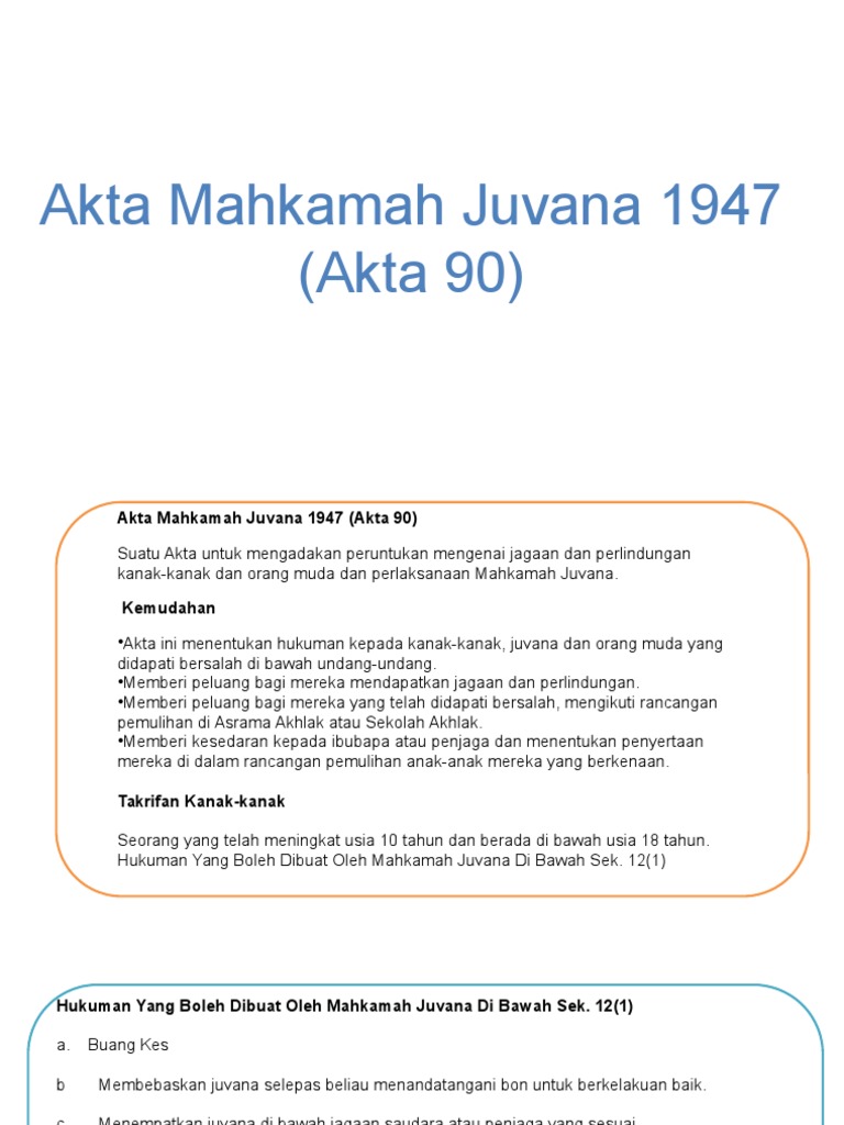 akta mahkamah juvana